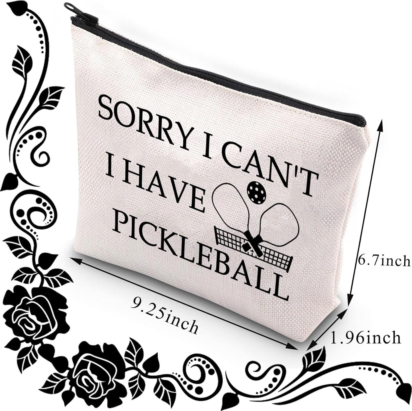 Pickleball Makeup Bag Pickleball Lover Gift Pickleball Player Gift Sorry I Can'T I Have Pickleball Zipper Pouch for Pickleball Fans Gift (Have Pickleball)